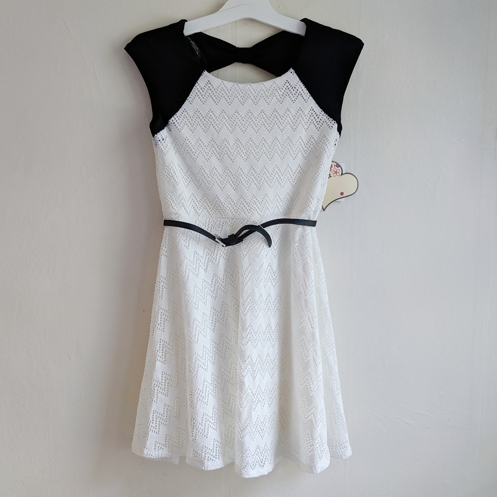 NWT Speechless Girls ivory eyelets dress size 8